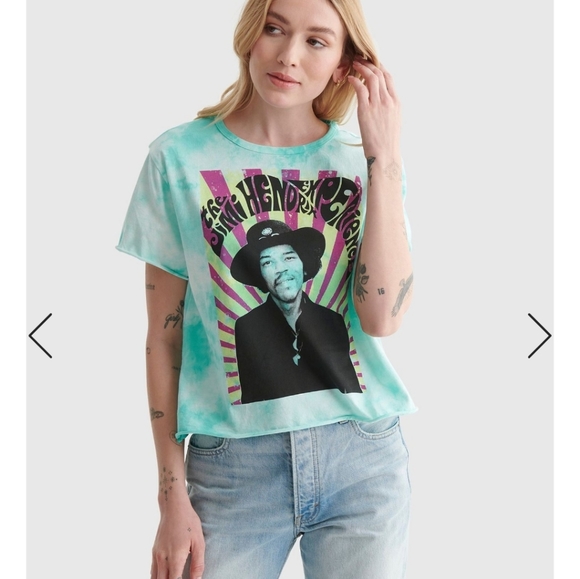 Lucky Brand Tie Dye Distressed Jimi Hendrix Graphic Tee. - Picture 4 of 9